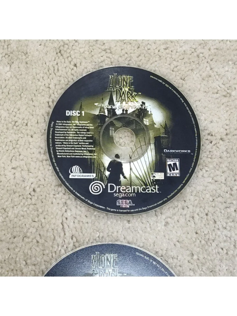 Sega Dreamcast Alone in the Dark The New Nightmare Discs 1 & 2 T-15117N Tested